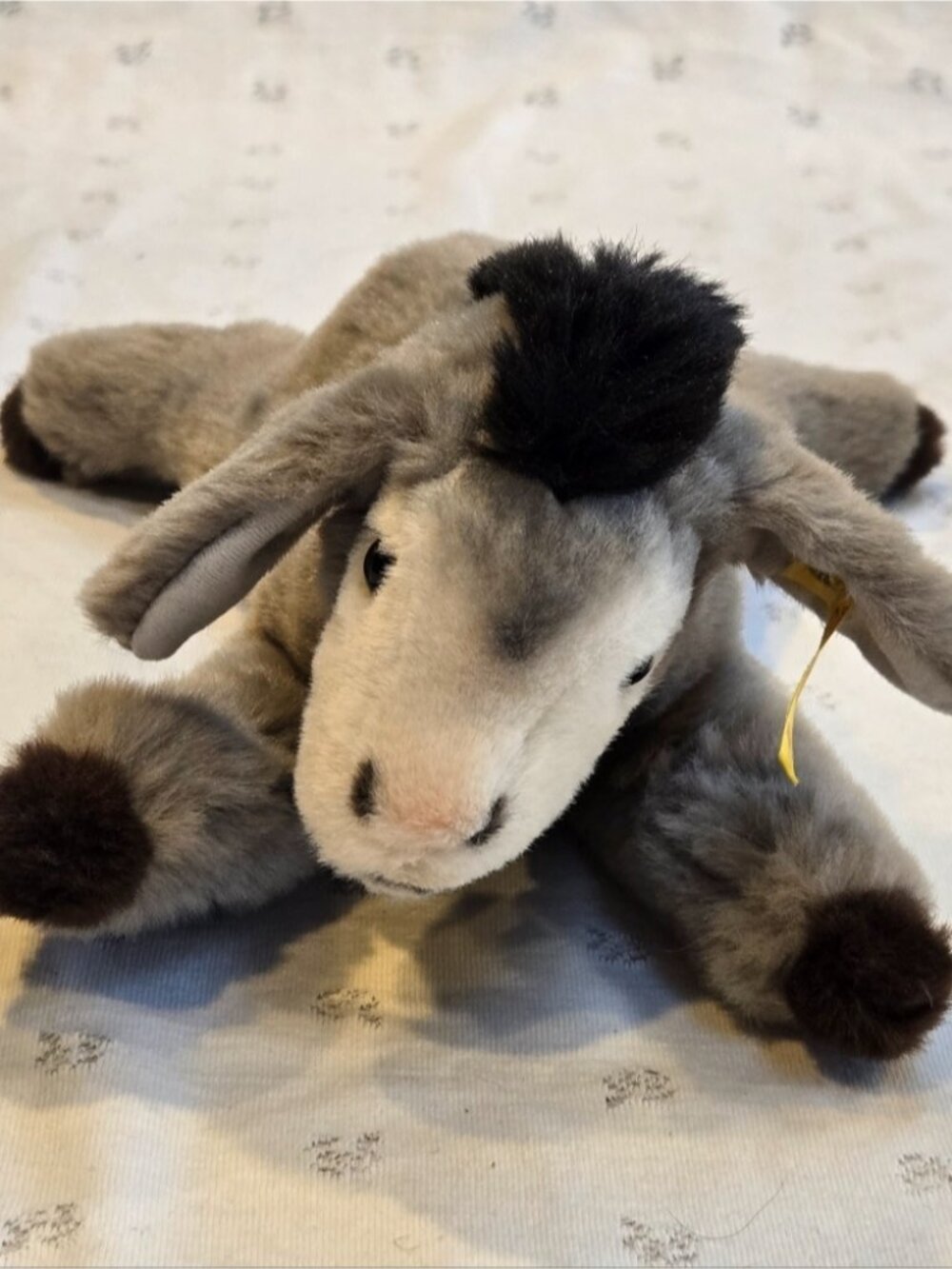 Steiff Plush Gray and Black Donkey Stuffed Animal
